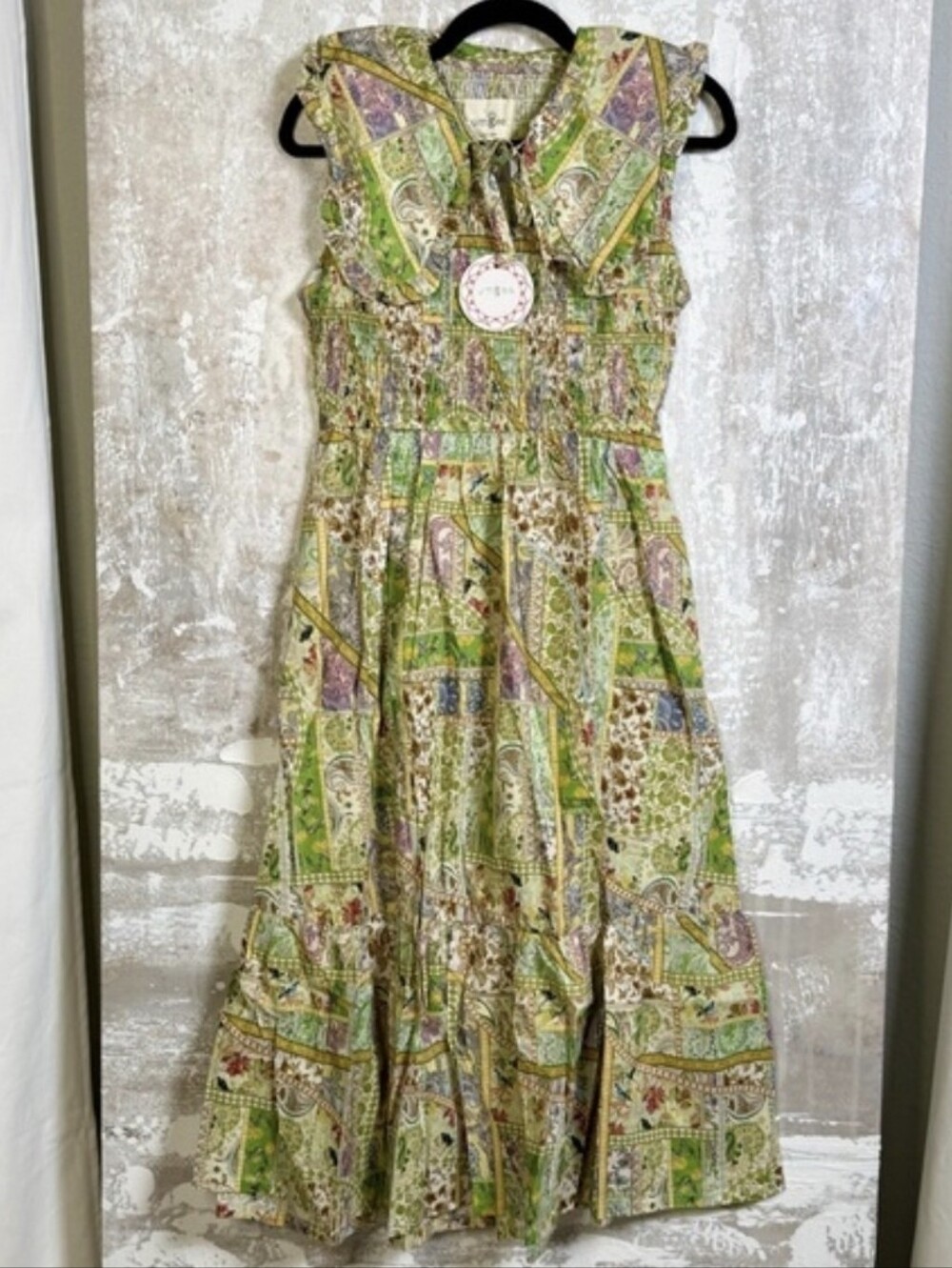 Boho Patchwork Ruffle Maxi Dress - Picture 6 of 7